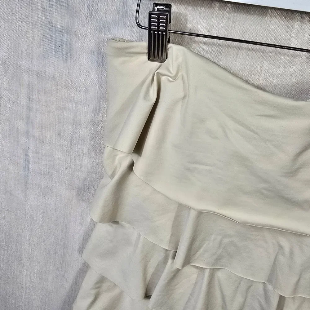 Michael Kors Cream Tiered Strapless Top
